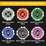 AIBETOMG Poker Chips with Numbers,300Pcs Poker Chips Set with Aluminum Travel Case,11 Gram Casino Poker Set for Texas Holdem, Blackjack