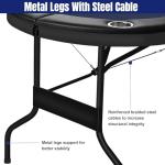 Hyner 8 Player Foldable Poker Table for Adults - Professional Casino Design w/Padded Rail & Deep Cup Holders | Heavy-Duty Steel Frame | Portable for Home Games, Parties & Poker Nights, 71 Inch