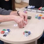 Sunny Days Entertainment Elbow Room Games 300 Piece Poker Set, Includes Colored Chips, Dice, Dealer and Blind Chips, Deck of Cards in a Carrying Case