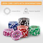 AIBETOMG Poker Chips with Numbers,300Pcs Poker Chips Set with Aluminum Travel Case,11 Gram Casino Poker Set for Texas Holdem, Blackjack