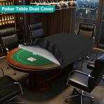 Gasadar Oval Poker Table Dust Cover with Elastic Band Hem and Buckle Fit Portable Poker & Game Table 96" L x 44" W Black