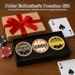 Lunorvexia Big Blind Small Blind Poker Chips Set with Poker Dealer Button - Metal Poker Chips for Texas Holdem Poker Night | Professional Dealer Button & Poker Accessories for Men​
