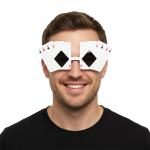Poker Card Glasses | Poker Sunglasses | Card Themed Shades | Game Night Cards Sunglasses | Casino Glasses | Novelty Poker Party Shades | Jack, Queen, King, & Ace | White | One Size