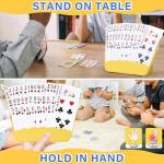 RESOVO Playing Cards Holders Stands Decks w/Foldable Tabletop Stand, 3 Layers Design for Poker UNO Cards, Playing Card Accessories, Set of 2 (1 Blue + 1 Yellow)