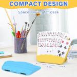 RESOVO Playing Cards Holders Stands Decks w/Foldable Tabletop Stand, 3 Layers Design for Poker UNO Cards, Playing Card Accessories, Set of 2 (1 Blue + 1 Yellow)