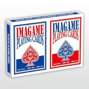 IMAGAME Plastic Playing Cards, Poker Size, Casino Quality, Jumbo Index, Waterproof & Washable, Perfect for Texas Hold’em Poker, 1 Blue Deck & 1 Red Deck