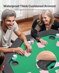 VEVOR Foldable Poker Table, 8 Player 48 in Folding Casino Leisure Table with Padded Rails & Cup Holders, Octagonal Portable Game Tables with Felt & Metal Legs, for Texas Hold'em Game and Blackjack