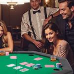 VEVOR Foldable Poker Table, 8 Player 48 in Folding Casino Leisure Table with Padded Rails & Cup Holders, Octagonal Portable Game Tables with Felt & Metal Legs, for Texas Hold'em Game and Blackjack