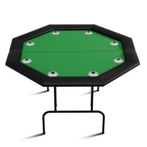 PeacefulHues 8-Player Octagon Poker Table with Foldable Legs & Cup Holders, Professional Texas Hold'em, Blackjack Casino Game Table for Home, Parties & Card Nights
