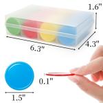 Pumtus 640 Pcs Plastic Poker Chips, 4 Colors Bingo Chips with Storage Box, 1.5 Inch Card Game Tokens, Counter Disk Counting Markers for Math Practice, Opaque Reward Coin for Teaching, Parties, Casino