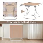 GregYoung Foldable Mahjong Table,35" Portable Square Folding Game Table with 4 Drawers and 4 Cup Holders,Suitable for Poker Cards, Mahjong, Board Games etc.(White)