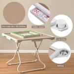 GregYoung Foldable Mahjong Table,35" Portable Square Folding Game Table with 4 Drawers and 4 Cup Holders,Suitable for Poker Cards, Mahjong, Board Games etc.(White)