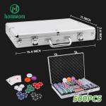 Homwom Poker Chip Set - 500PCS Poker Chips with Aluminum Case, 11.5 Gram Chips for Texas Holdem Blackjack(500pcs)