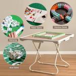 GregYoung Foldable Mahjong Table,35" Portable Square Folding Game Table with 4 Drawers and 4 Cup Holders,Suitable for Poker Cards, Mahjong, Board Games etc.(White)