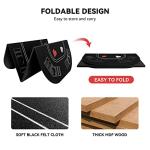 YUZPKRSI 3 in 1 Poker Table Top, Texas Hold'em Poker Card Tabletop Layout with Reversible Black Felt, Foldable Poker Table Craps Mat with Cup Holders, Carrying Bag for Poker/Blackjack/Craps