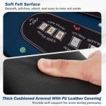 Goplus 84" Foldable Poker Table with LED Lights, 10 Players Card Board Game Table w/Casino Grade Felt, Steel Cup Holder, Padded Rails, for Texas Hold'em, Blackjack, No Assembly Required (Blue)