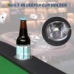 Garvee 8 Player Oval Poker Table Foldable, 72" Poker Game Tables with Storage Bag, Collapsible Legs, Padded Rails & Cup Holders, Portable Folding Game Table for Texas Holdem and Blackjack, Green