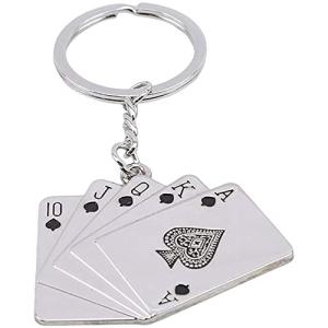 JINZHOUFZ Playing Cards Keychain Poker Keychains for Men Key Ring Playing Card Key Pendant for Phones Bag Gift Decoration (1)