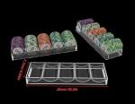 Gatherchuan Acrylic Poker Chip Tray Rack Without Lid for 100 Standard Casino Chips,Tray Rack Chip Storage Display Case for Texas Hold'em, Blackjack,Gambling, Poker Clubs,Clear