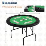 PeakPursuit 8 Player Folding Poker Table with Casino Grade Felt, 48'' Round Professional Card Table for Texas Holdem, Portable Design with Cup Holders for Home Game Nights & Parties