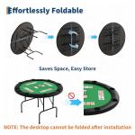 PeakPursuit 8 Player Folding Poker Table with Casino Grade Felt, 48'' Round Professional Card Table for Texas Holdem, Portable Design with Cup Holders for Home Game Nights & Parties