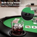 PeakPursuit 8 Player Folding Poker Table with Casino Grade Felt, 48'' Round Professional Card Table for Texas Holdem, Portable Design with Cup Holders for Home Game Nights & Parties