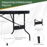 Goplus 72” Poker Table Foldable, 8 Players Card Board Game Table w/Deep Metal Cup Holders, Casino Grade Felt, Portable Folding Oval Blackjack Table for Texas Holdem, No Assembly Required (Green)