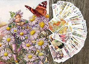 FLONZGIFT Flower Fairy Playing Cards (Poker Deck 55 Cards All Different) Vintage Children Book Illustration Flower Fairy Tales