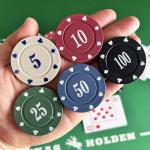 SEETOOOGAMES Casino Poker Chips Denominations - 125pcs Plastic Poker Chips Set with Numbers Decorations for Gambling Blackjack Mahjong Theme Game Night