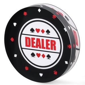 RUNNING HOT Acrylic Poker Dealer Button - Professional Casino-Grade Accessory for Home Games & Tournaments, Poker Gifts for Men (White & Black)