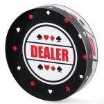 RUNNING HOT Acrylic Poker Dealer Button - Professional Casino-Grade Accessory for Home Games & Tournaments, Poker Gifts for Men (White & Black)