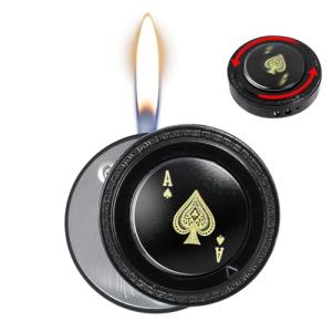 CHOICEDC Cool Lighter for Men, Refillable Butane Lighter, Ace of Spades Cute Lighters, Funny Soft Flame Lighters with Ace Design,Unique Gifts for Men/Women (No Gas)