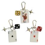 YcaeyLnaR Poker Theme 3-Piece Keychain Set - Ace of Spades, Ace of Hearts, Joker with Four-Pointed Star and Dice Charms, Lucky Bag and Purse Accessories for Women and Men