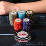 RUNNING HOT Acrylic Poker Dealer Button - Professional Casino-Grade Accessory for Home Games & Tournaments, Poker Gifts for Men (White & Black)