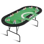 GAOMON Oval Poker Table for 10 Players, Foldable Casino Gaming Table with Collapsible Legs, Plastic Cup Holders & Water-Resistant Cushioned Rail, Texas Holdem Blackjack Card Table - Green