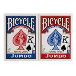 Bicycle Jumbo Index Playing Cards , 2 Pack Large Print Poker Size Deck of Cards for Easy Reading, Family Card Games, and Casino Play