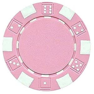 DA VINCI 50 Clay Composite Dice Striped 11.5 gram Poker Chips, Pink
