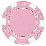 DA VINCI 50 Clay Composite Dice Striped 11.5 gram Poker Chips, Pink