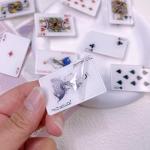 TUCEWP 10Pcs Poker Hair Clips for Women Girls Funny Acrylic Poker Cards Hair Pins Goth Punk Playing Cards Hair Barrette Nonslip Metal Alligator Clips for Long Thick Hair Trendy Lovely Hair Accessories