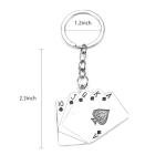 SHTALHST Poker Keychain, Good Luck Playing Cards Keychain, Poker Key Chain Gift for Friends