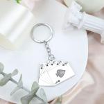 SHTALHST Poker Keychain, Good Luck Playing Cards Keychain, Poker Key Chain Gift for Friends
