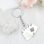 SHTALHST Poker Keychain, Good Luck Playing Cards Keychain, Poker Key Chain Gift for Friends