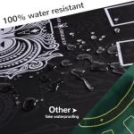 FURUISEN Waterproof 70 x 35 Inch Texas Hold'em Poker Mat for Table, Portable Poker Table Top with Smooth Premium Surface, Noise Reduction, and Zipper Handbag for Professional Poker Games Casino Games