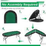 ECOTOUGE Poker Table Foldable, 8 Players Gaming Table w/Portable Oxford Bag, Folding Oval Texas HoldemTable with Stylish Padded Rails for Casino Leisure Game, No Assembly Required, Green
