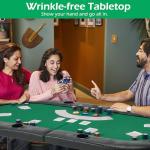 ECOTOUGE Poker Table Foldable, 8 Players Gaming Table w/Portable Oxford Bag, Folding Oval Texas HoldemTable with Stylish Padded Rails for Casino Leisure Game, No Assembly Required, Green