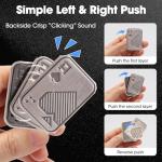 JUDIXY Fidget Slider, Metal Poker Push Card, Fidget Clicker, Fidget Toys for Adults, Relieve Stress Anxiety ADHD, Gift for Boyfriend, Husband and Father (Sliver A)