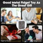 JUDIXY Fidget Slider, Metal Poker Push Card, Fidget Clicker, Fidget Toys for Adults, Relieve Stress Anxiety ADHD, Gift for Boyfriend, Husband and Father (Sliver A)