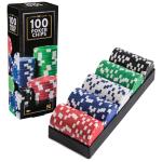 Spin Master Games, Cardinal Classics, 100-Piece Poker Chips Set, Classic Family Board Game, Poker Set for Beginners & Experts, Kids & Family, 2-10 Players, for Ages 8 & Up