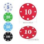 sharkplay Plastic Poker Chips Set with Storage Box for Blackjack, Texas Hold'em, Night Poker Games (100PCS with Numbers)