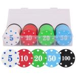 sharkplay Plastic Poker Chips Set with Storage Box for Blackjack, Texas Hold'em, Night Poker Games (100PCS with Numbers)